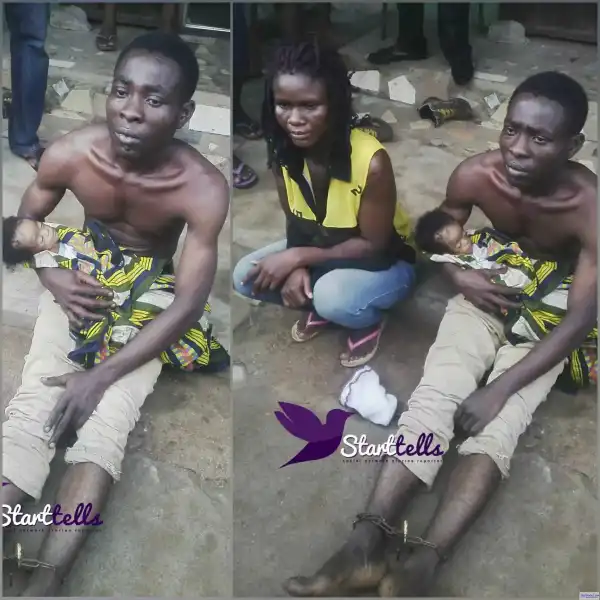 Photos : See How Man accidentally kills his child while beating his wife